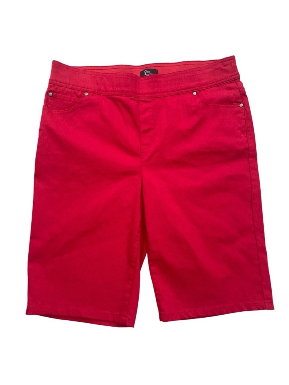 Kim Rogers Red Millennium Bermuda Shorts Size 10 Pull On Stretch Tummy Control